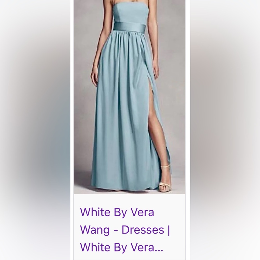 Vera Wang White model bridesmaid dress in mist color. Brand new with tag on